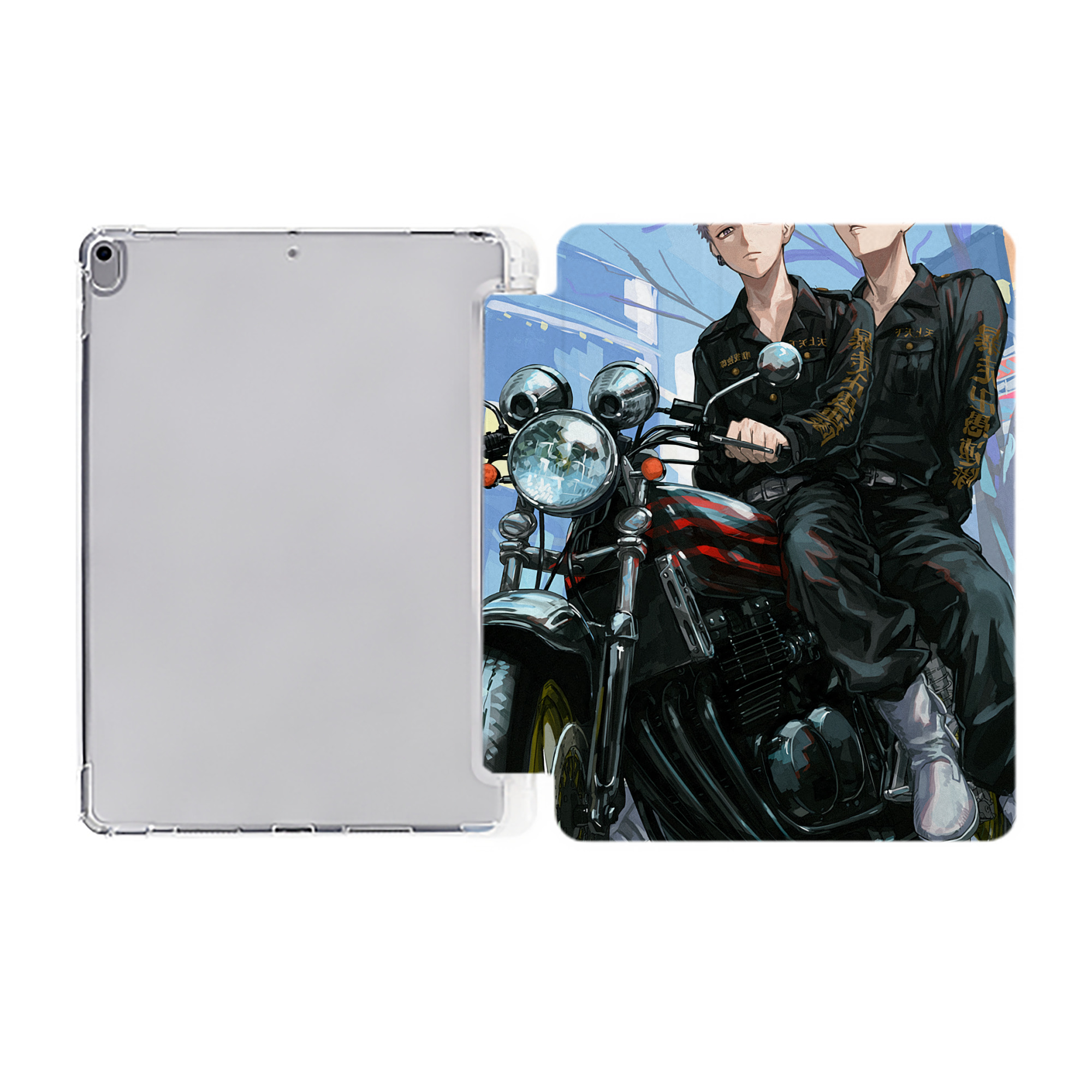 （画像用） 東京リベンジャーズ Tokyo Revengers IPad ケース ペン収納付き 三つ折りスタンド PUレザー×シリコン 対応機種9.5/10.5/10.9インチ
